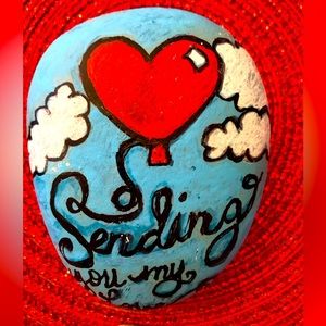 SENDING YOU MY LOVE HAND PAINTED ROCK